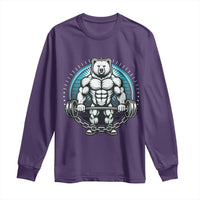 Funny Gym Workout Humor Long Sleeve Shirt Cute Weightlifting Bear Gift - Wonder Print Shop