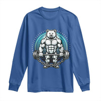 Funny Gym Workout Humor Long Sleeve Shirt Cute Weightlifting Bear Gift - Wonder Print Shop