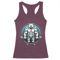 Funny Gym Workout Humor Racerback Tank Top Cute Weightlifting Bear Gift - Wonder Print Shop