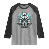 Funny Gym Workout Humor Raglan Shirt Cute Weightlifting Bear Gift - Wonder Print Shop