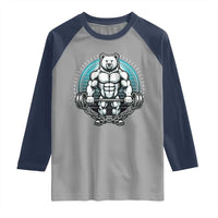 Funny Gym Workout Humor Raglan Shirt Cute Weightlifting Bear Gift - Wonder Print Shop