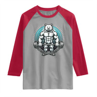 Funny Gym Workout Humor Raglan Shirt Cute Weightlifting Bear Gift - Wonder Print Shop