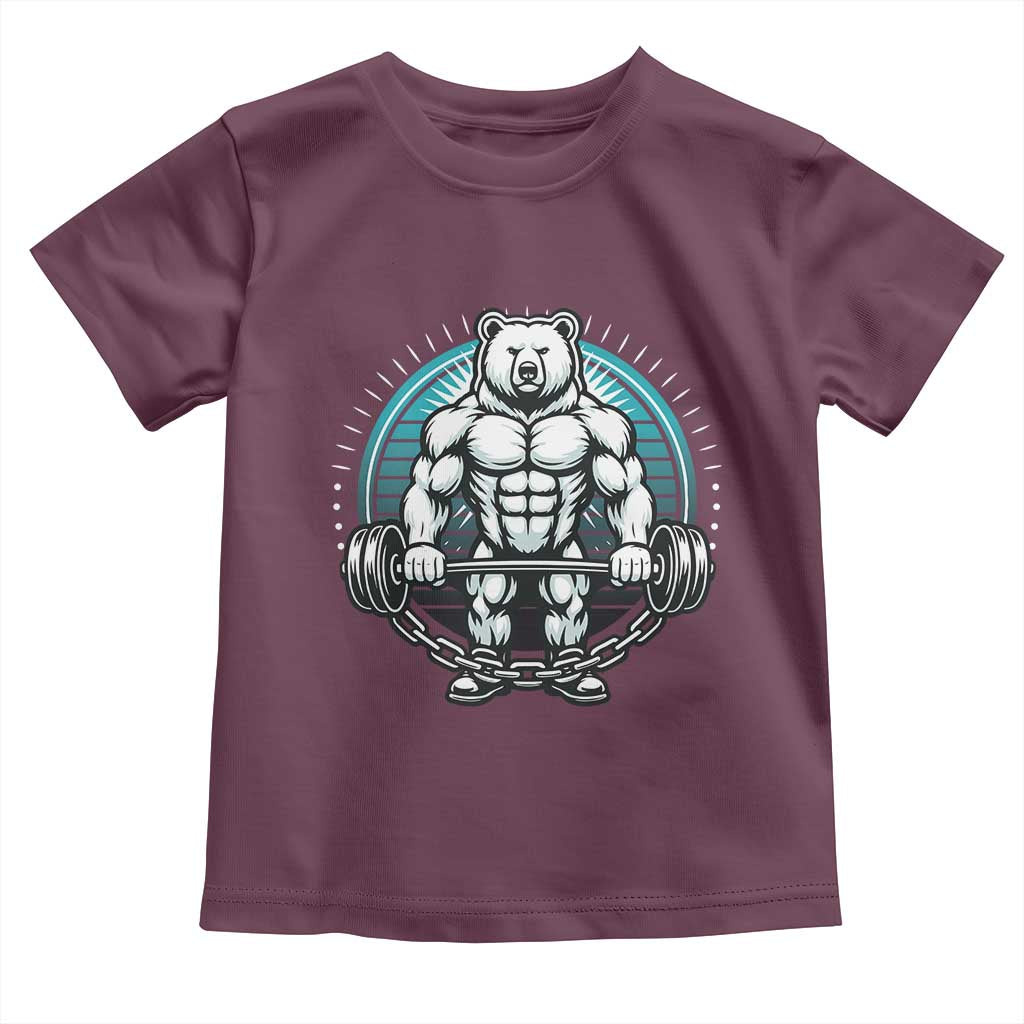 Funny Gym Workout Humor Toddler T Shirt Cute Weightlifting Bear Gift - Wonder Print Shop