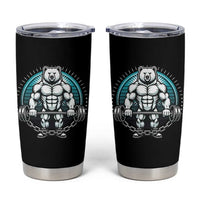 Funny Gym Workout Humor Tumbler Cup Cute Weightlifting Bear Gift