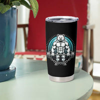 Funny Gym Workout Humor Tumbler Cup Cute Weightlifting Bear Gift