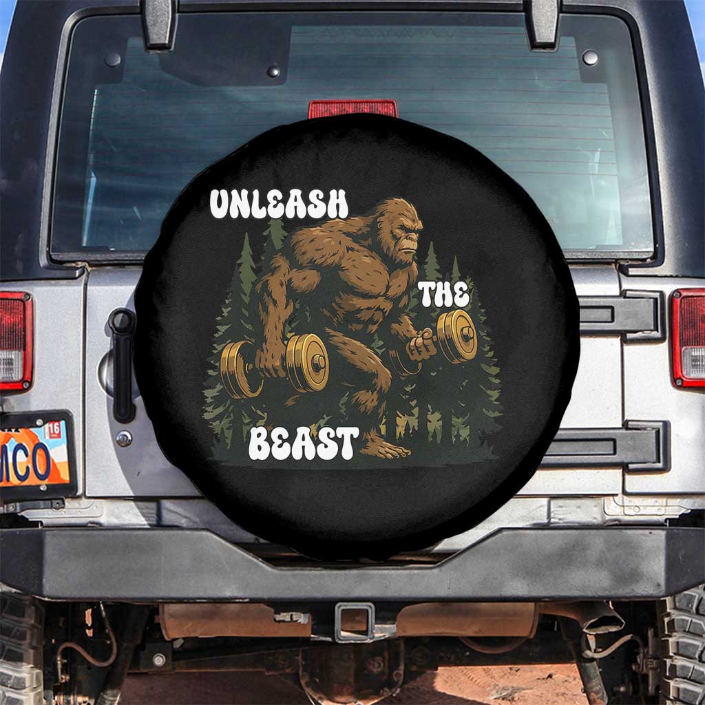 Unleash The Beast Spare Tire Cover Funny Bigfoot Fitness Workout Gift - Wonder Print Shop