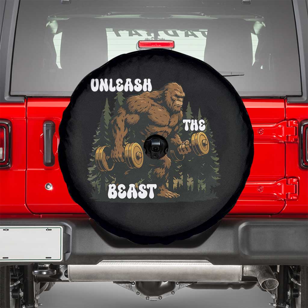 Unleash The Beast Spare Tire Cover Funny Bigfoot Fitness Workout Gift - Wonder Print Shop