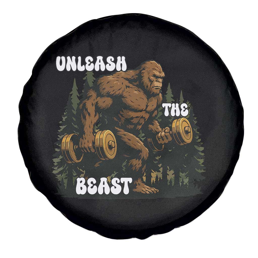 Unleash The Beast Spare Tire Cover Funny Bigfoot Fitness Workout Gift - Wonder Print Shop