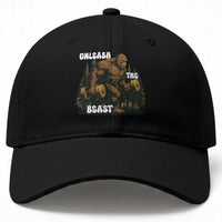 Unleash The Beast Baseball Cap Funny Bigfoot Fitness Workout Gift