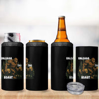 Unleash The Beast 4 in 1 Can Cooler Tumbler Funny Bigfoot Fitness Workout Gift