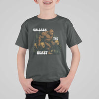 Unleash The Beast T Shirt For Kid Funny Bigfoot Fitness Workout Gift - Wonder Print Shop