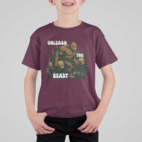 Unleash The Beast T Shirt For Kid Funny Bigfoot Fitness Workout Gift - Wonder Print Shop