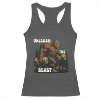 Unleash The Beast Racerback Tank Top Funny Bigfoot Fitness Workout Gift - Wonder Print Shop