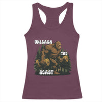 Unleash The Beast Racerback Tank Top Funny Bigfoot Fitness Workout Gift - Wonder Print Shop