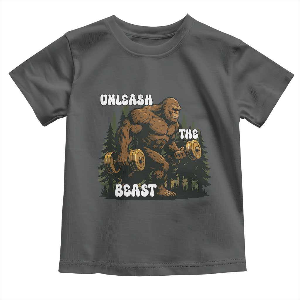 Unleash The Beast Toddler T Shirt Funny Bigfoot Fitness Workout Gift - Wonder Print Shop