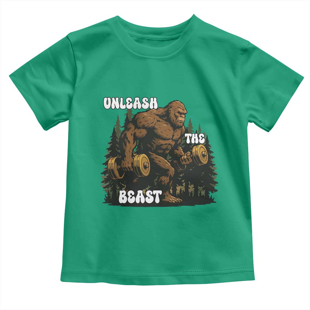 Unleash The Beast Toddler T Shirt Funny Bigfoot Fitness Workout Gift - Wonder Print Shop