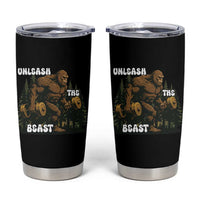 Unleash The Beast Tumbler Cup Funny Bigfoot Fitness Workout Gift