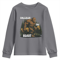Unleash The Beast Youth Sweatshirt Funny Bigfoot Fitness Workout Gift - Wonder Print Shop