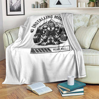 Installing Muscles Please Wait Throw Blanket Bigfoot Funny Gym Workout Gift - Wonder Print Shop