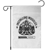 Installing Muscles Please Wait Garden Flag Bigfoot Funny Gym Workout Gift - Wonder Print Shop