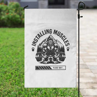 Installing Muscles Please Wait Garden Flag Bigfoot Funny Gym Workout Gift - Wonder Print Shop