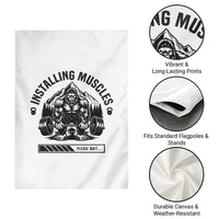 Installing Muscles Please Wait Garden Flag Bigfoot Funny Gym Workout Gift - Wonder Print Shop