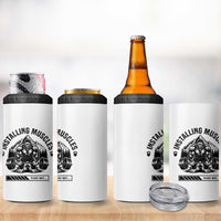 Installing Muscles Please Wait 4 in 1 Can Cooler Tumbler Bigfoot Funny Gym Workout Gift