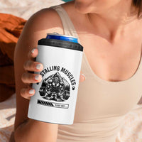 Installing Muscles Please Wait 4 in 1 Can Cooler Tumbler Bigfoot Funny Gym Workout Gift