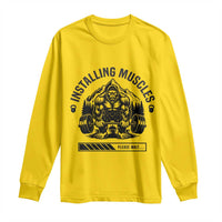 Installing Muscles Please Wait Long Sleeve Shirt Bigfoot Funny Gym Workout Gift - Wonder Print Shop