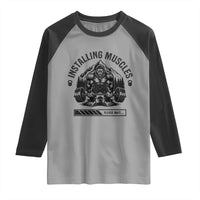 Installing Muscles Please Wait Raglan Shirt Bigfoot Funny Gym Workout Gift - Wonder Print Shop
