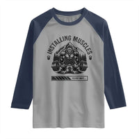 Installing Muscles Please Wait Raglan Shirt Bigfoot Funny Gym Workout Gift - Wonder Print Shop