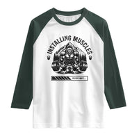 Installing Muscles Please Wait Raglan Shirt Bigfoot Funny Gym Workout Gift - Wonder Print Shop