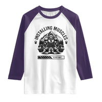 Installing Muscles Please Wait Raglan Shirt Bigfoot Funny Gym Workout Gift - Wonder Print Shop