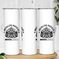 Installing Muscles Please Wait Skinny Tumbler Bigfoot Funny Gym Workout Gift