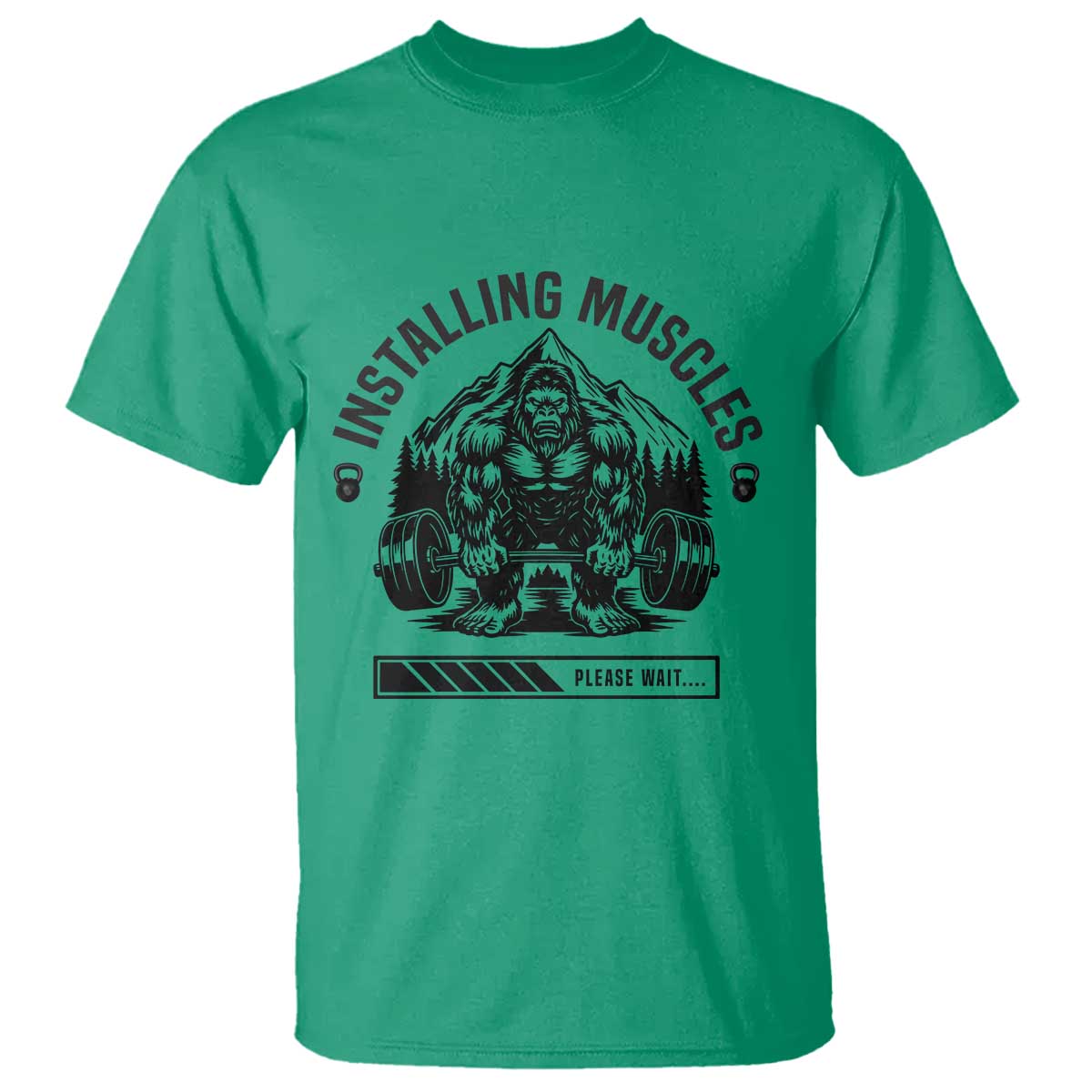 Installing Muscles Please Wait T Shirt Bigfoot Funny Gym Workout Gift - Wonder Print Shop