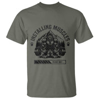 Installing Muscles Please Wait T Shirt Bigfoot Funny Gym Workout Gift - Wonder Print Shop