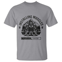 Installing Muscles Please Wait T Shirt Bigfoot Funny Gym Workout Gift - Wonder Print Shop