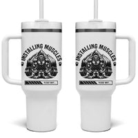 Installing Muscles Please Wait Tumbler With Handle Bigfoot Funny Gym Workout Gift