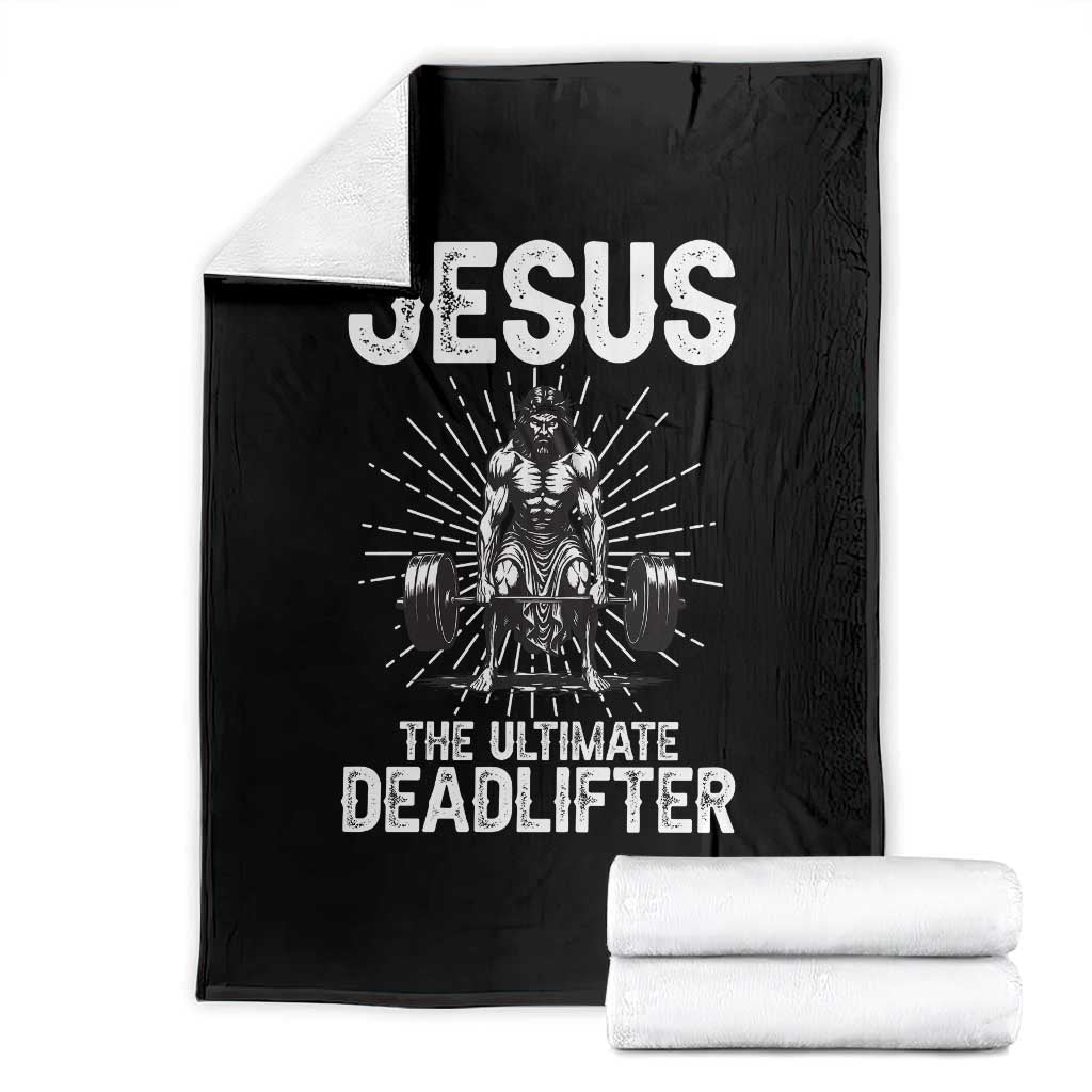 Funny Christian Gym Gift Throw Blanket Jesus The Ultimate Deadlifter - Wonder Print Shop