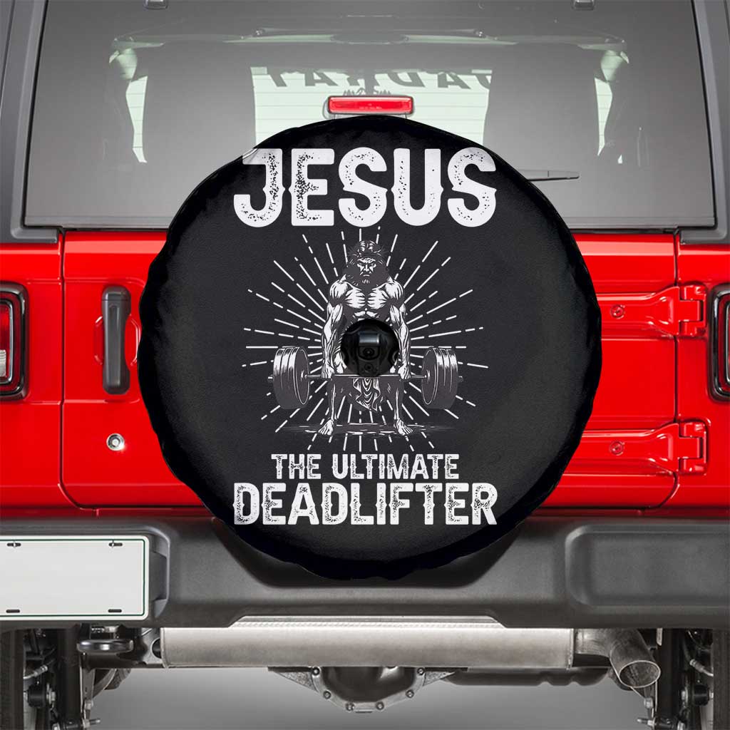 Funny Christian Gym Gift Spare Tire Cover Jesus The Ultimate Deadlifter - Wonder Print Shop