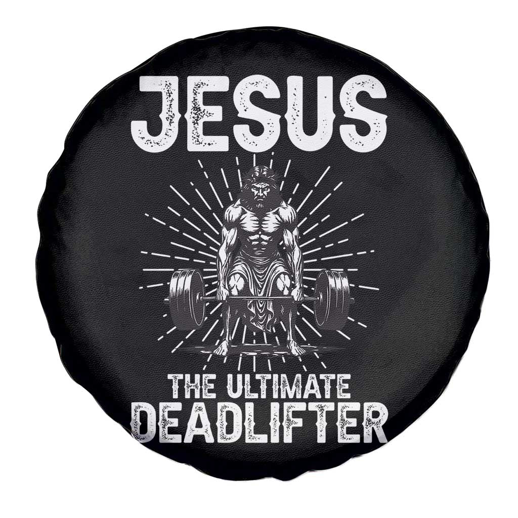 Funny Christian Gym Gift Spare Tire Cover Jesus The Ultimate Deadlifter - Wonder Print Shop