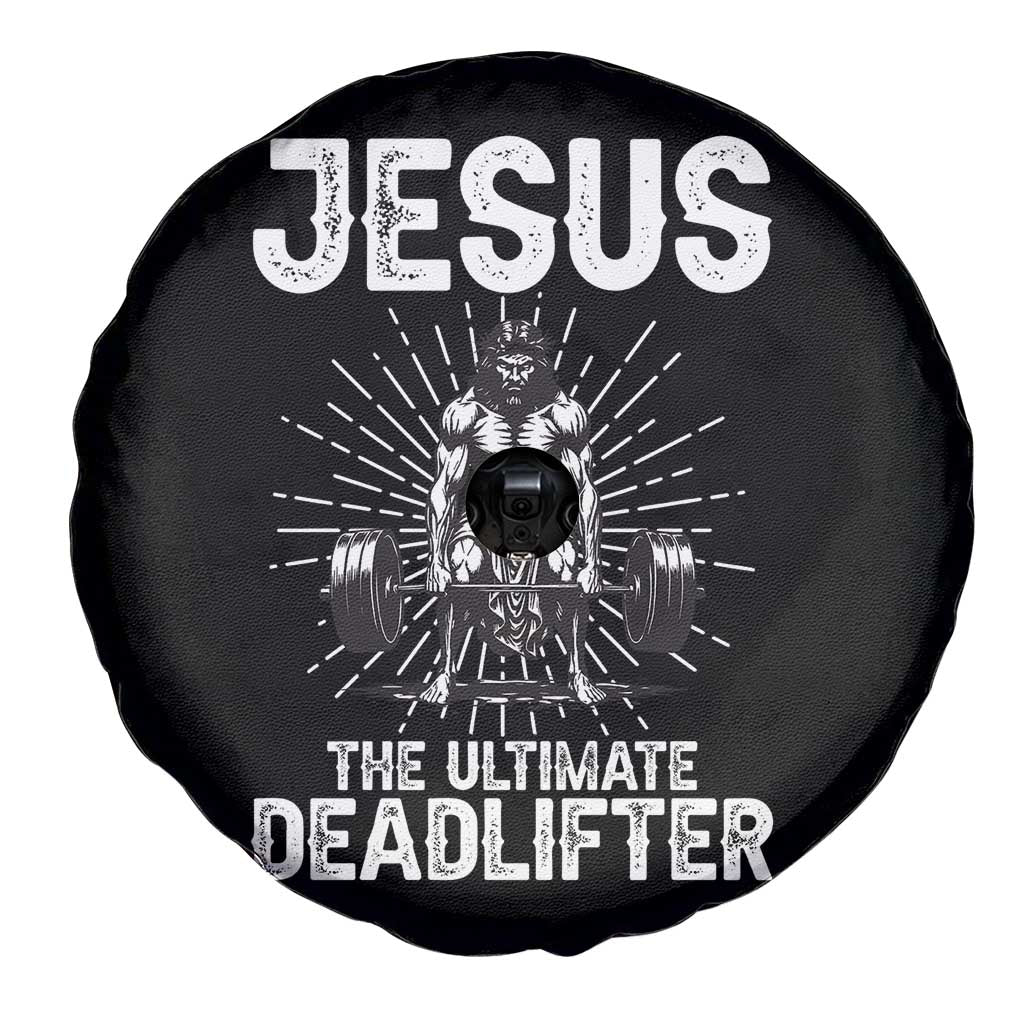 Funny Christian Gym Gift Spare Tire Cover Jesus The Ultimate Deadlifter - Wonder Print Shop