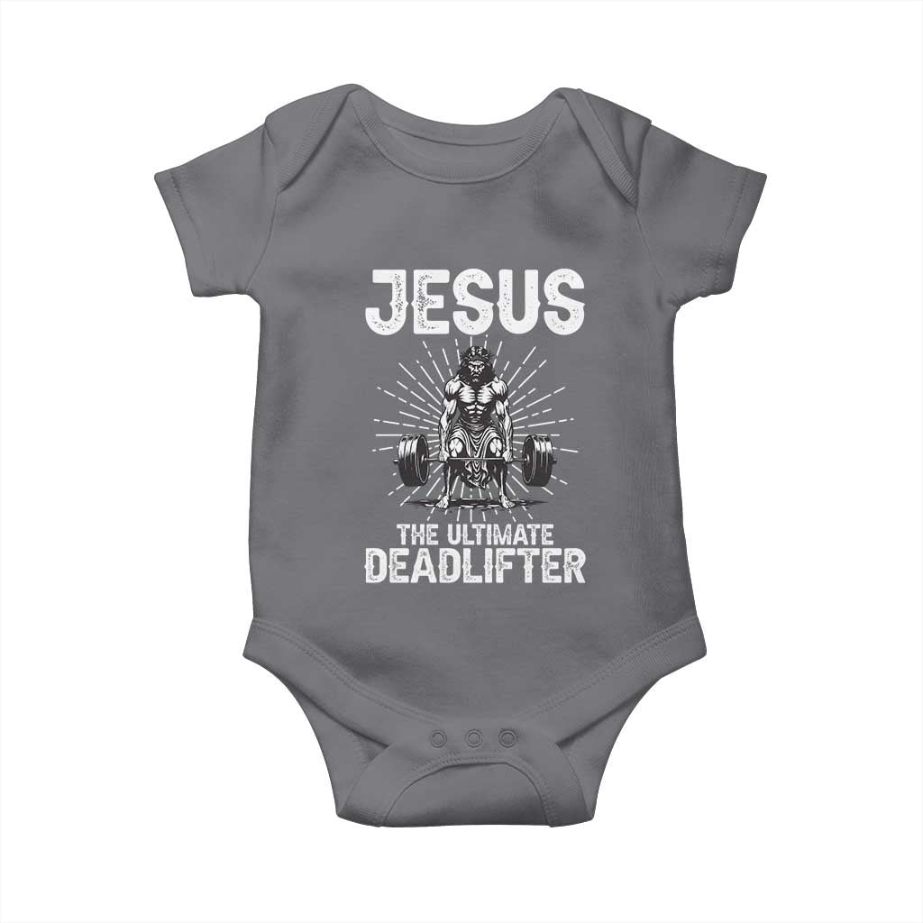 Funny Christian Gym Gift Baby Onesie Jesus The Ultimate Deadlifter - Wonder Print Shop