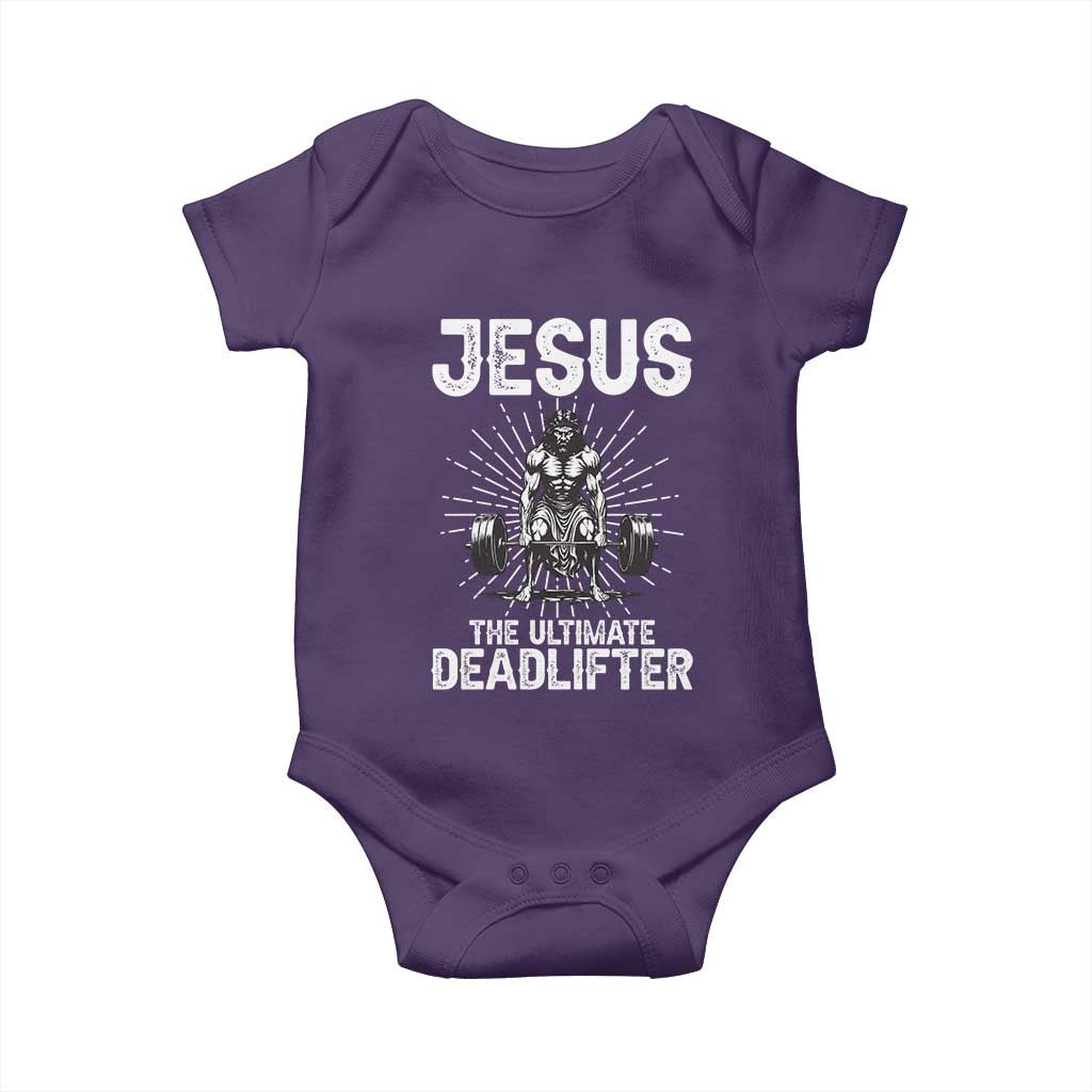Funny Christian Gym Gift Baby Onesie Jesus The Ultimate Deadlifter - Wonder Print Shop