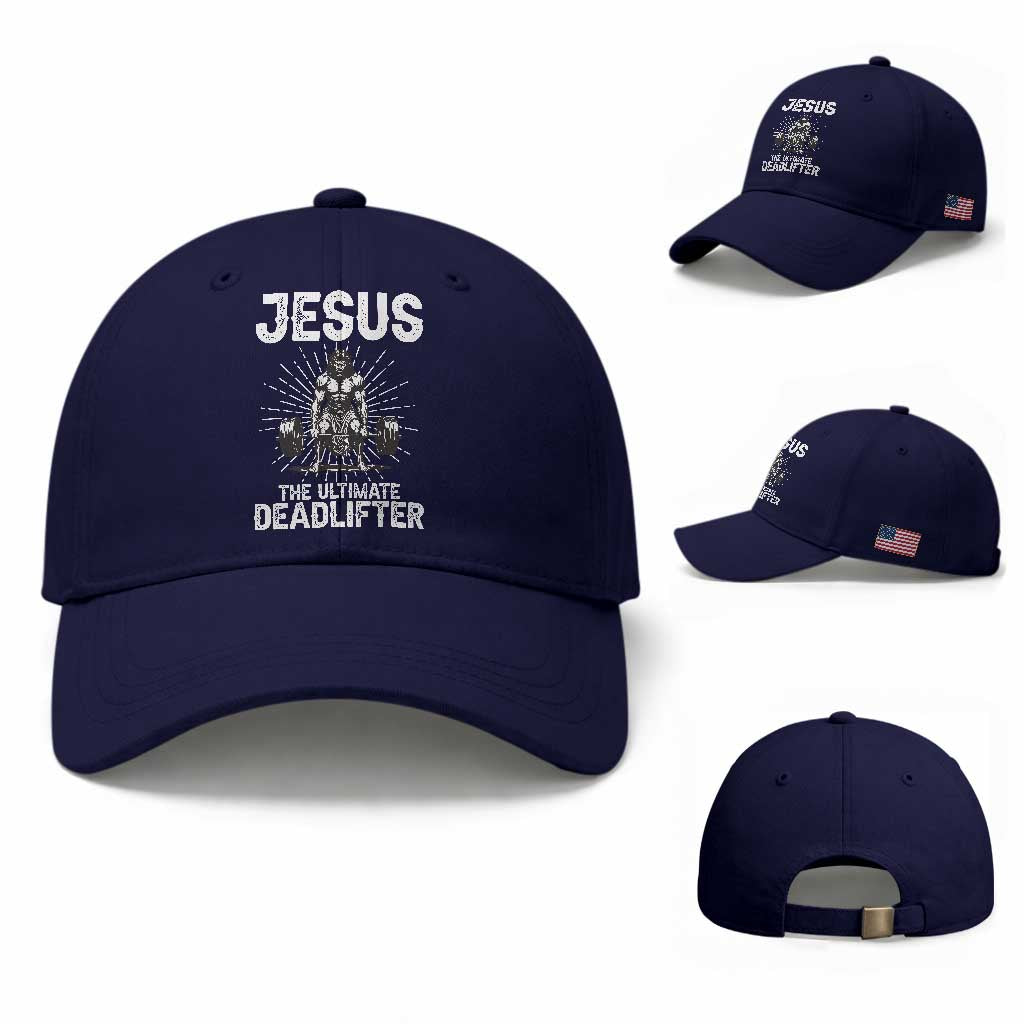 Funny Christian Gym Gift Baseball Cap Jesus The Ultimate Deadlifter