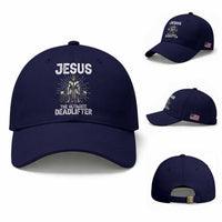 Funny Christian Gym Gift Baseball Cap Jesus The Ultimate Deadlifter