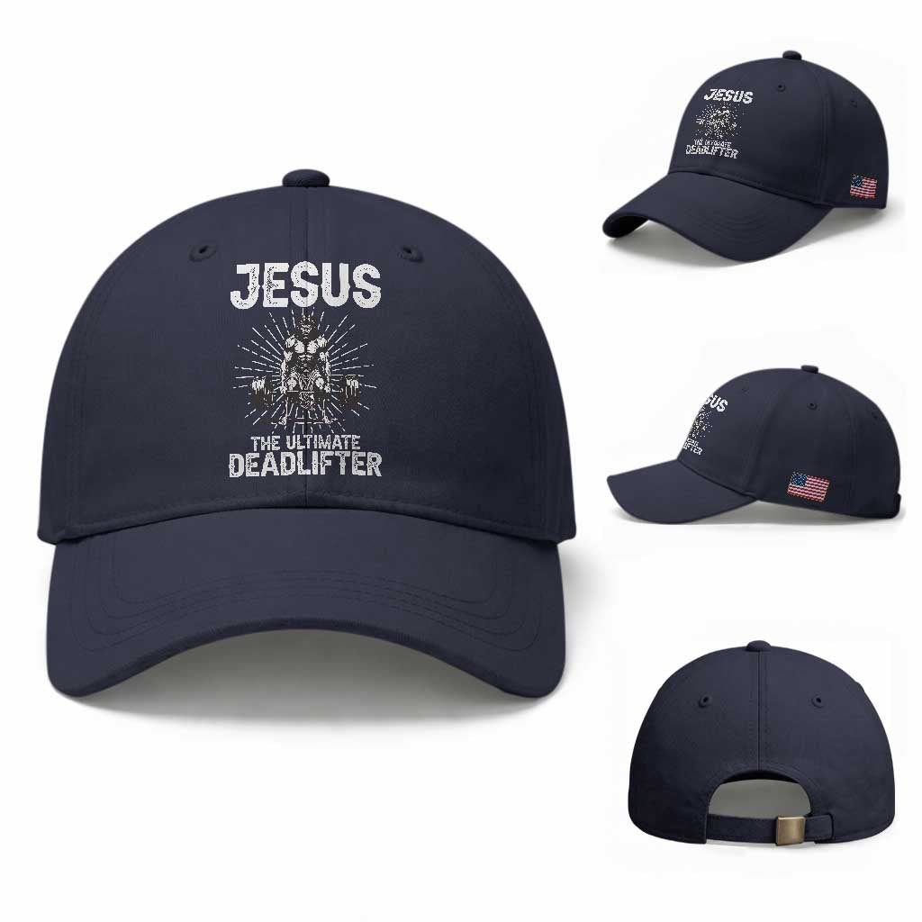 Funny Christian Gym Gift Baseball Cap Jesus The Ultimate Deadlifter