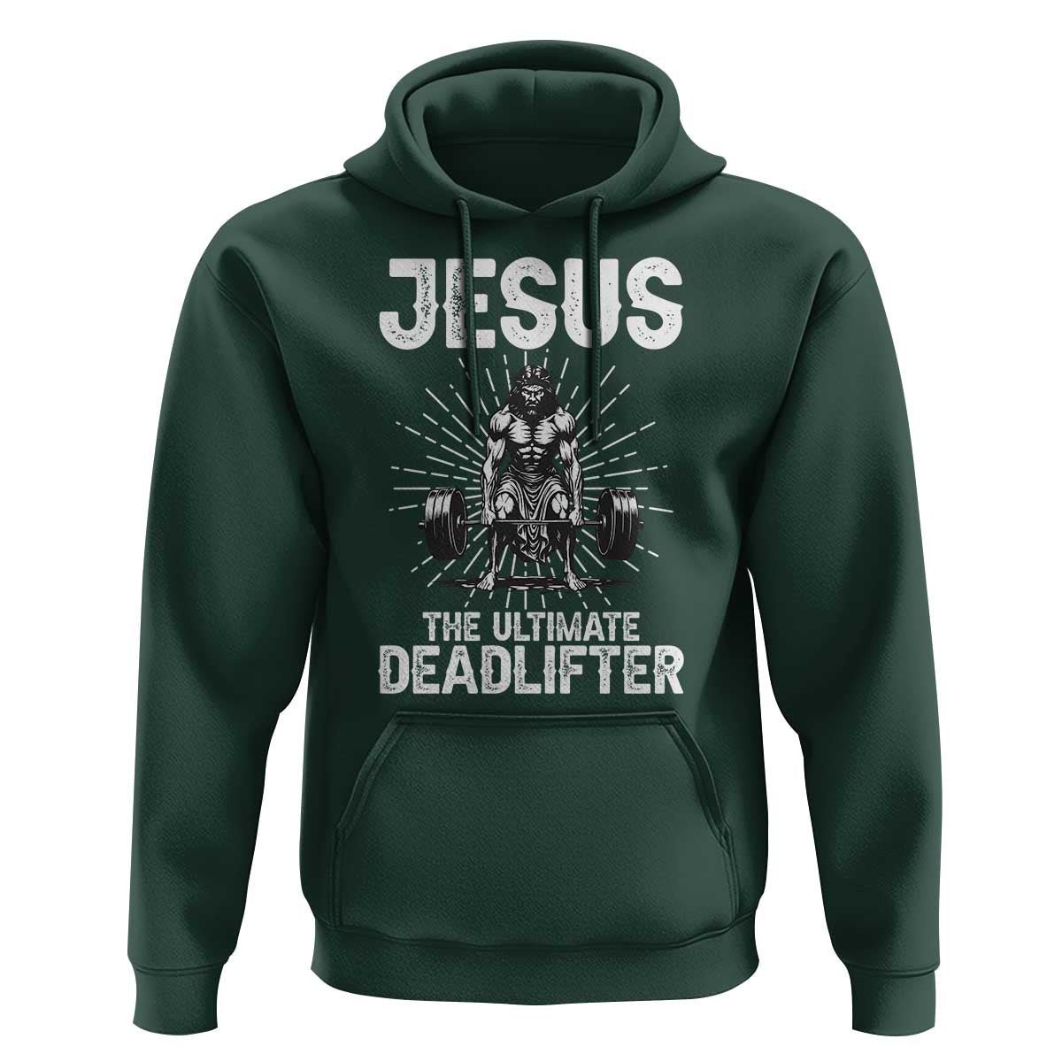 Funny Christian Gym Gift Hoodie Jesus The Ultimate Deadlifter - Wonder Print Shop
