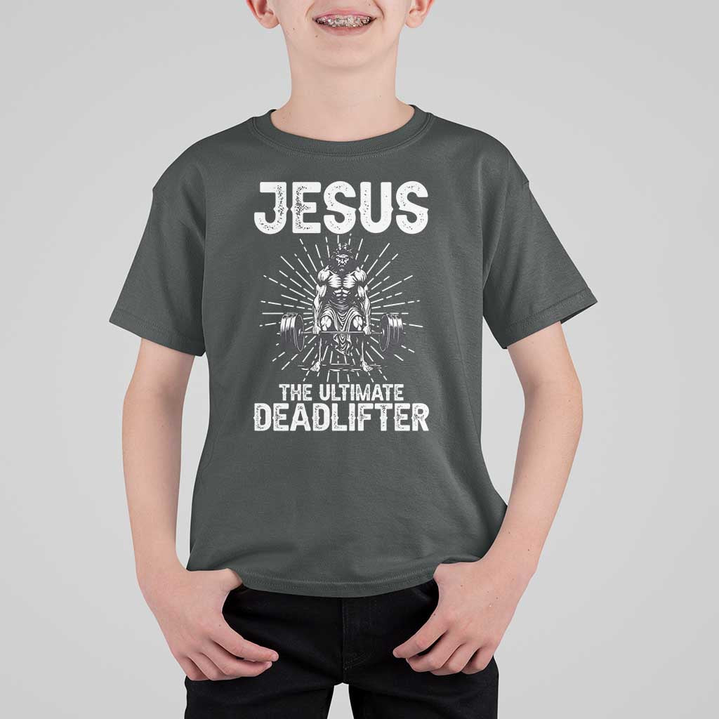 Funny Christian Gym Gift T Shirt For Kid Jesus The Ultimate Deadlifter - Wonder Print Shop