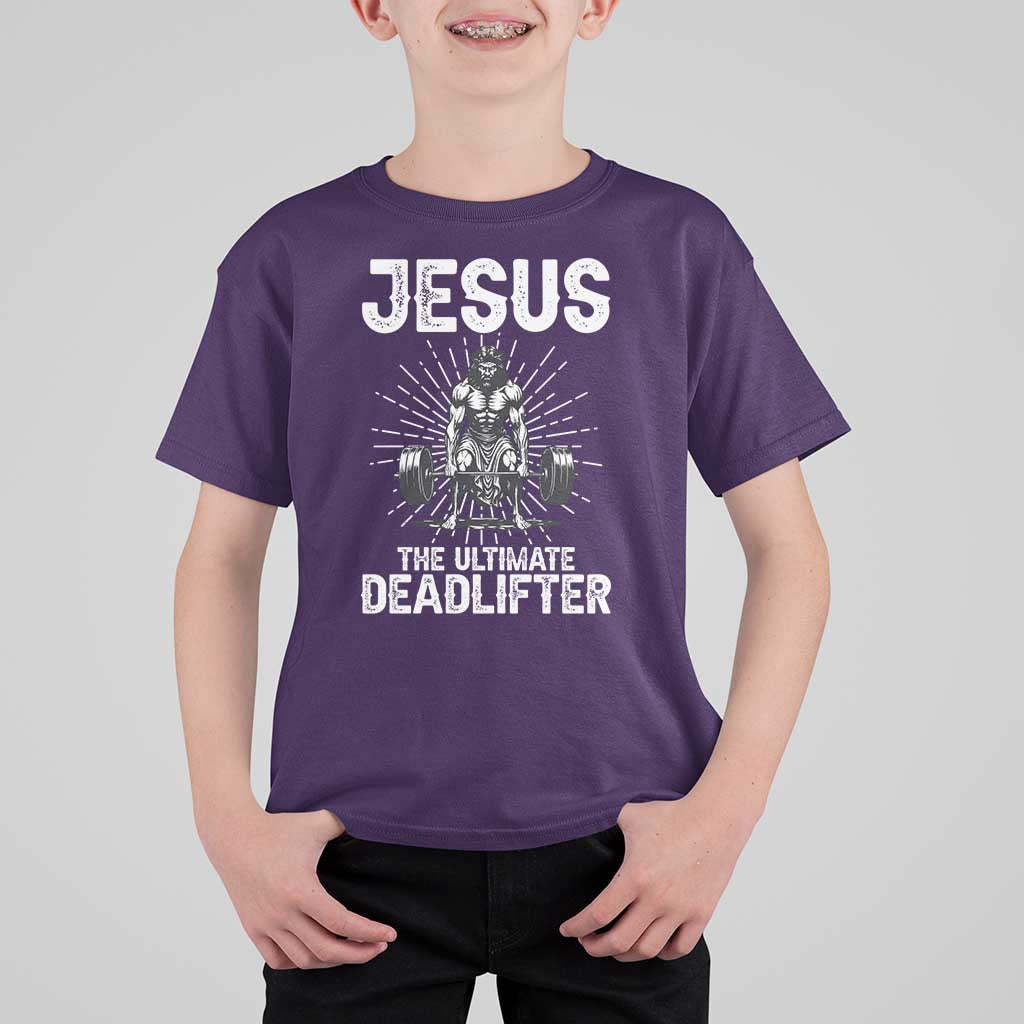 Funny Christian Gym Gift T Shirt For Kid Jesus The Ultimate Deadlifter - Wonder Print Shop